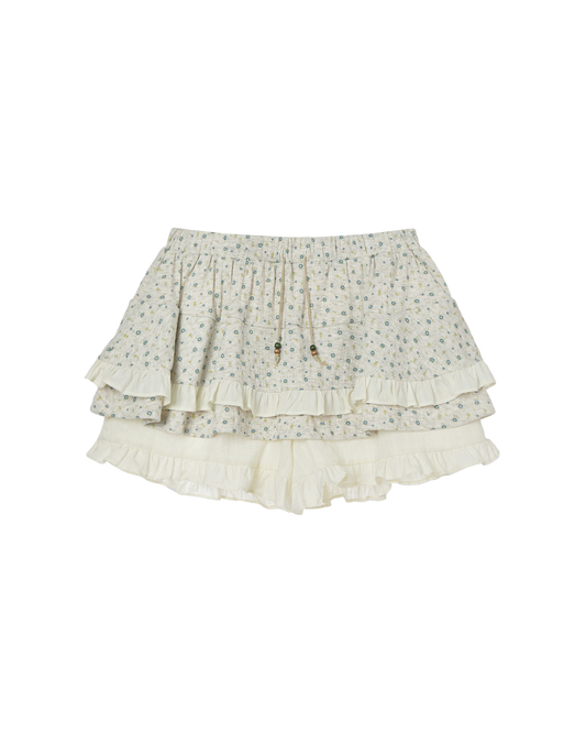 AEAE Flower Pattern Skirt Layered Mini Shorts