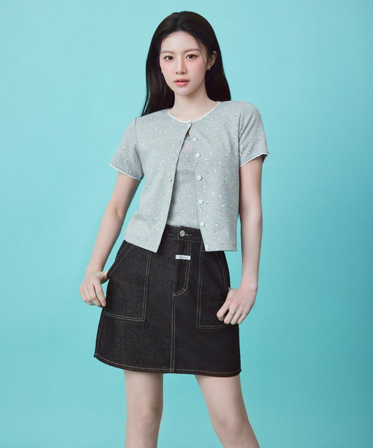 Marithé François Girbaud Women's Fatigue Denim Skirt