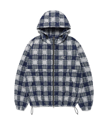 Cavish Kyurin Wear Hooded Check Wind Breaker Multi