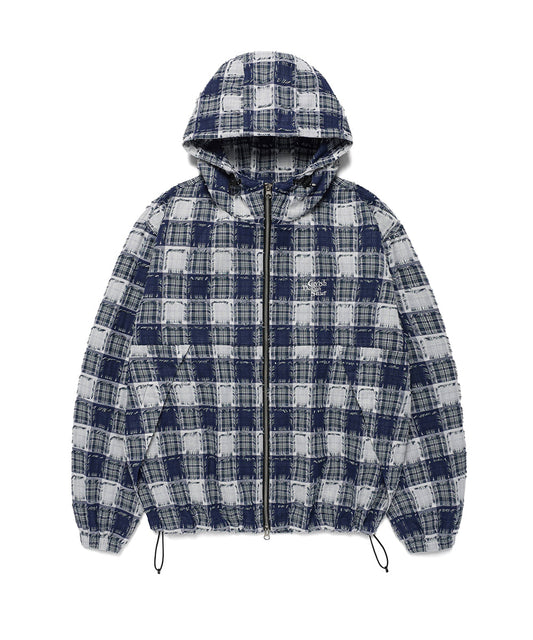 Cavish Kyurin Wear Hooded Check Wind Breaker Multi