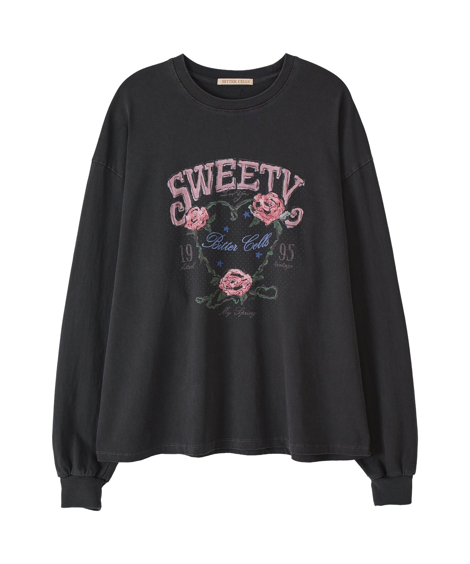 Bitter Cells Rose Petal Long Sleeve - Pigment Charcoal