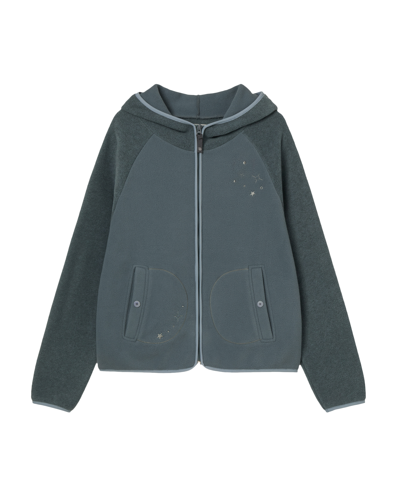 AEAE STELLA FLEECE ZIP UP HOODIE [BLUE]