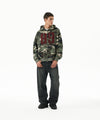 Mahagrid Camo Applique Zip Up Hoodie