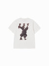 ADLV Woman Fuzzy Font Rabbit Short Sleeve T-Shirt
