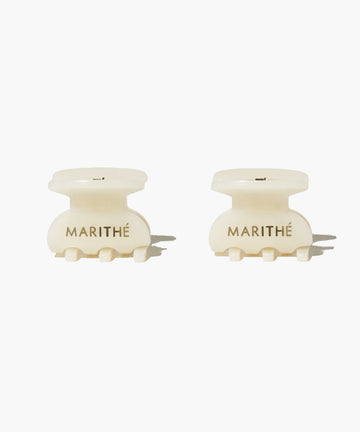 Marithé François Girbaud Regular Logo Mini Hair Clip 2-Pack Ivory