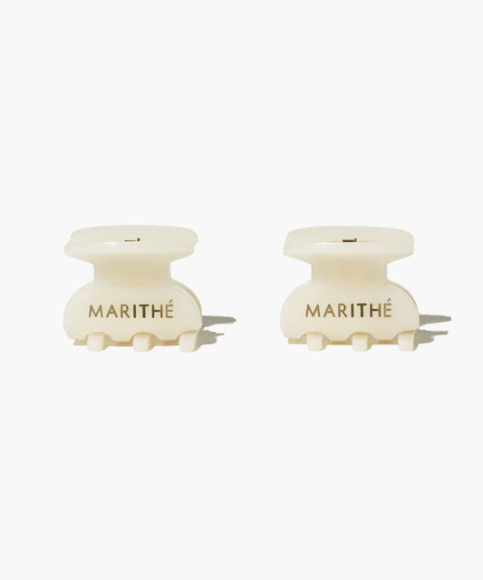 Marithé François Girbaud Regular Logo Mini Hair Clip 2-Pack Ivory
