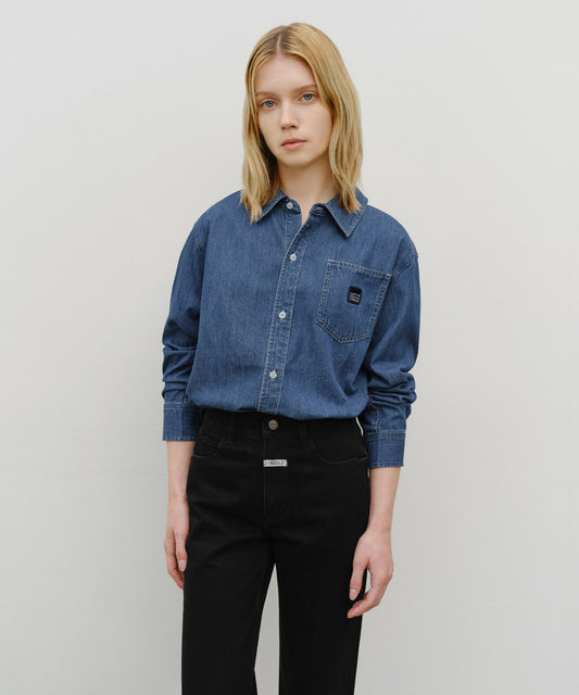 Marithé François Girbaud Logo Denim Shirt