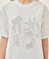 Marithé François Girbaud W UNICORN GRAPHIC OVERSIZED TEE