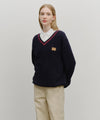 Marithé François Girbaud V-NECK KNIT PULLOVER navy