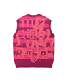 Cavish Funk Record Jacquard Knit Vest