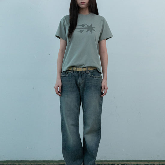 Nice Ghost Club 3 Stars Symbol Crop Slim Tee