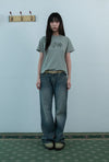 Nice Ghost Club 3 Stars Symbol Crop Slim Tee