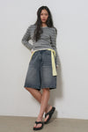 General Idea WOMAN Wide Bermuda Denim Pants