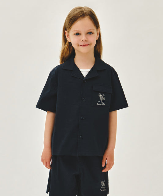 Marithé François Girbaud Kids Seersucker Half Shirt