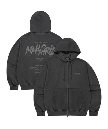 Mahagrid Slash Logo Pigment Zip Up Hoodie