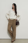 General Idea WOMAN Cotton Layered V-Neck Knit Pullover