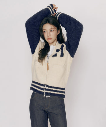 Marithé François Girbaud Color Block Raglan Cardigan