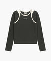 Marithé François Girbaud W SLEEVELESS LAYERED LONG SLEEVE TEE charcoal