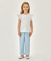 Marithé François Girbaud Kids White Lace Frill Sleeveless Top