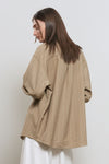 General Idea [General Idea PICK] Women's Loose Fit Button Wrap Stripe Shirt [BEIGE]