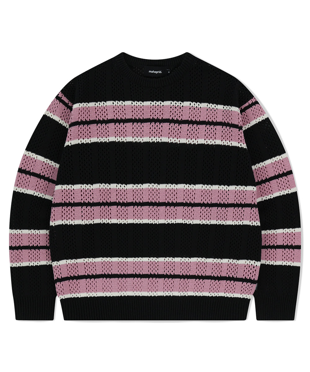 Mahagrid Mesh Stripe Knit