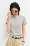 General Idea WOMAN Stripe Crew Neck Half Knit