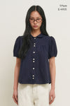 General Idea WOMAN Round Collar Puff Blouse