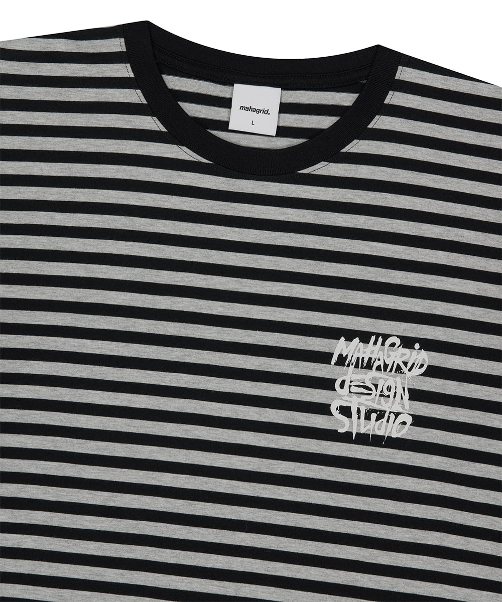 Mahagrid Stripe Slash Logo Tee