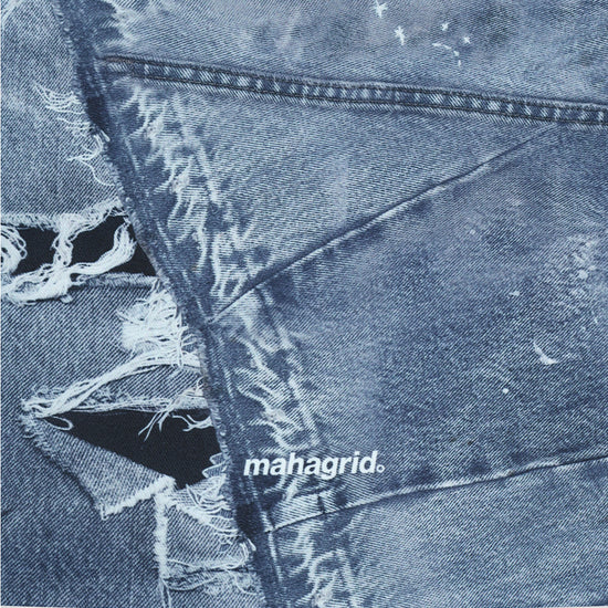 Mahagrid Denim Printed Gym Sack [Blue]