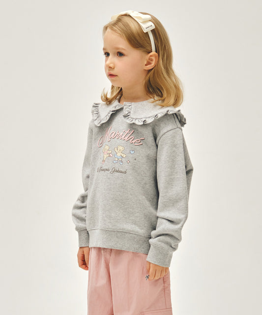 Marithé François Girbaud Kids W Frill Collar Sweatshirt Heather Gray