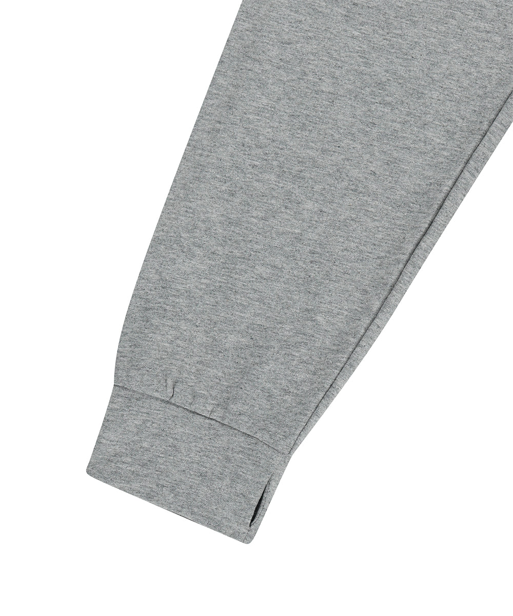 Mahagrid Present One Shoulder Long Sleeve Tee Grey