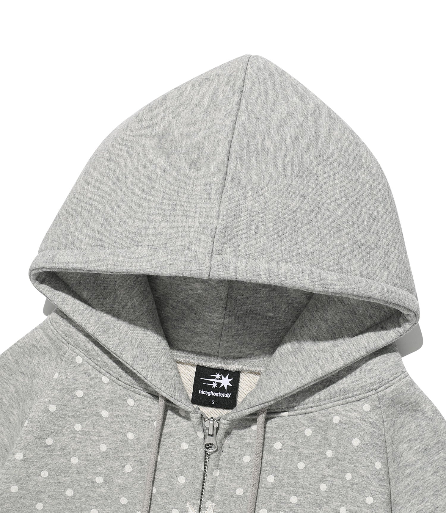 Nice Ghost Club Dot 3Star Raglan Crop Hoodie Zip Up