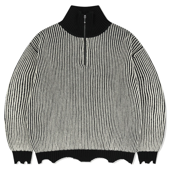 Mahagrid CUTTING CONTRAST HALF ZIP-UP KNIT