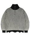 Mahagrid CUTTING CONTRAST HALF ZIP-UP KNIT