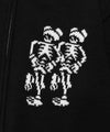 Nice Ghost Club Dancing Skeletons Zip Polo Knit
