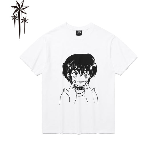 Nice Ghost Club Crying Smile Boy Tee [White]