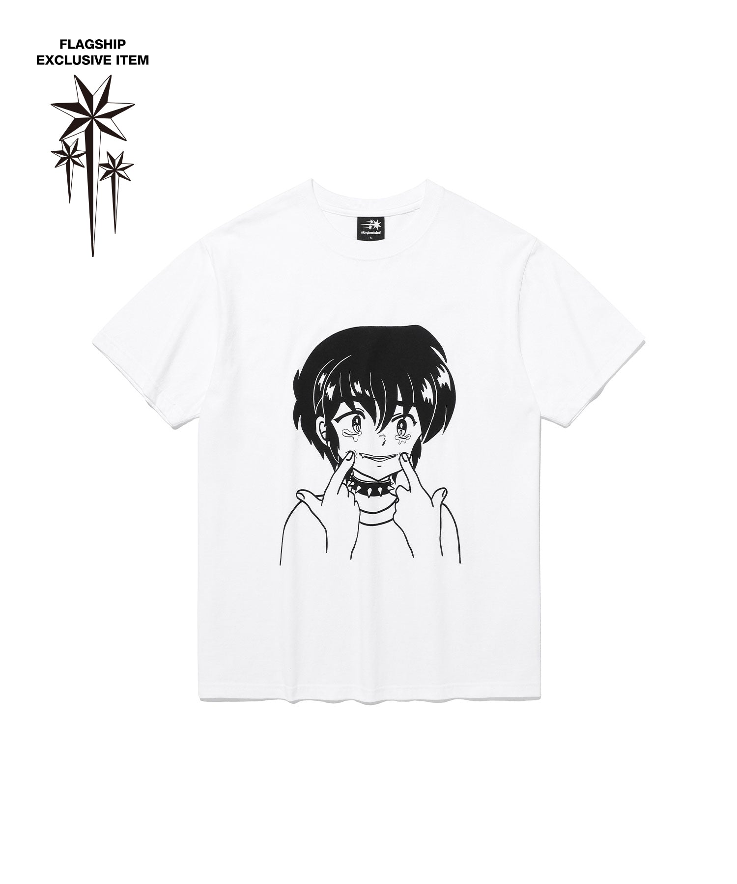Nice Ghost Club Crying Smile Boy Tee [White]