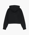 Marithé François Girbaud W SMALL CLASSIC LOGO CROP KNIT HOODIE ZIPUP black