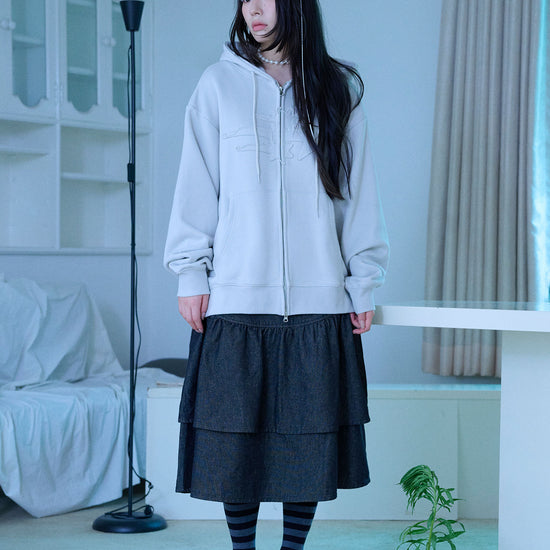 Nice Ghost Club 3Star Logo Zip Hoodie