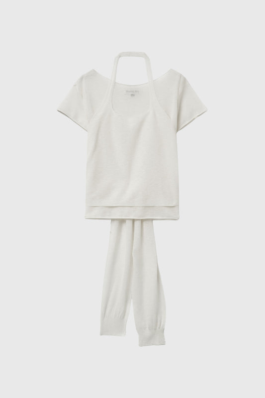 General Idea WOMAN Sheer Halterneck Layered Knit Set