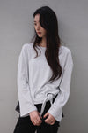 General Idea WOMAN Tie-Up Loose Fit Boat Neck T-Shirt