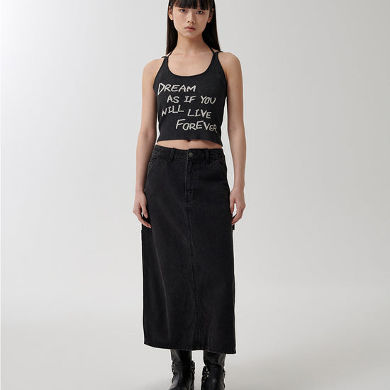 Mahagrid Lettering Sleeveless Knit
