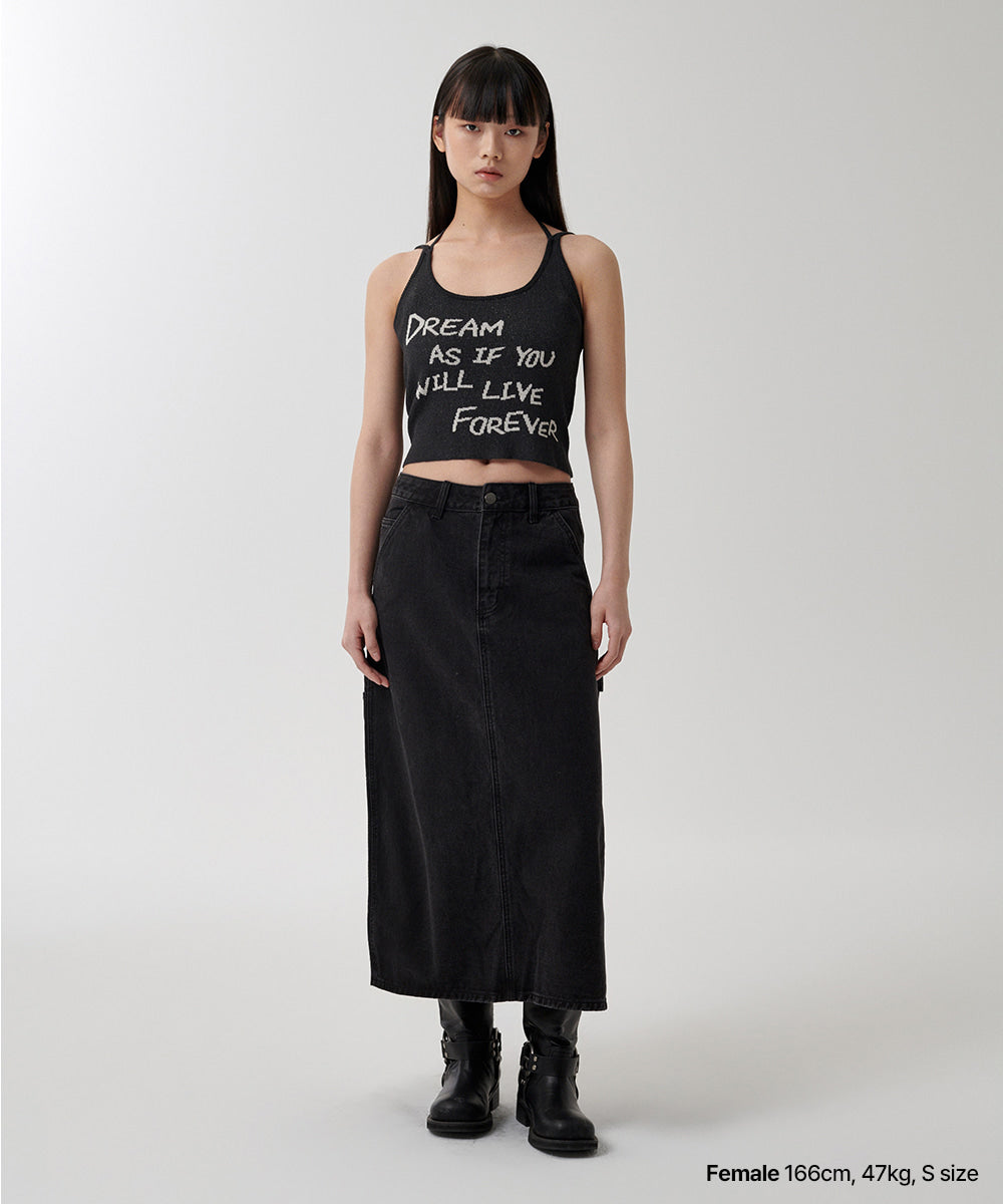 Mahagrid Lettering Sleeveless Knit