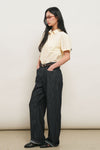 General Idea WOMAN Loose Fit Folded Sleeve Cotton Shirt