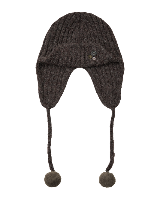 AEAE Button Knit Trooper Beanie