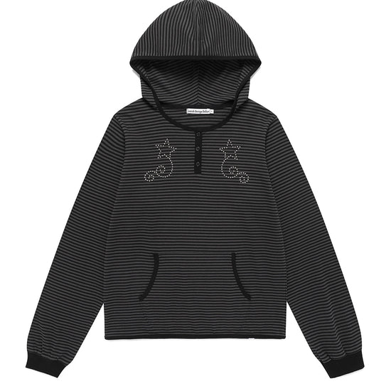 Cavish Women's Stud Striped Hoodie