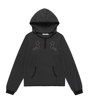 Cavish Women's Stud Striped Hoodie