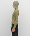 Marithé François Girbaud W BALACLAVA HOODIE SLIM KNIT Light Olive