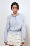General Idea WOMAN Ruffle Neck Crop Lace Blouse