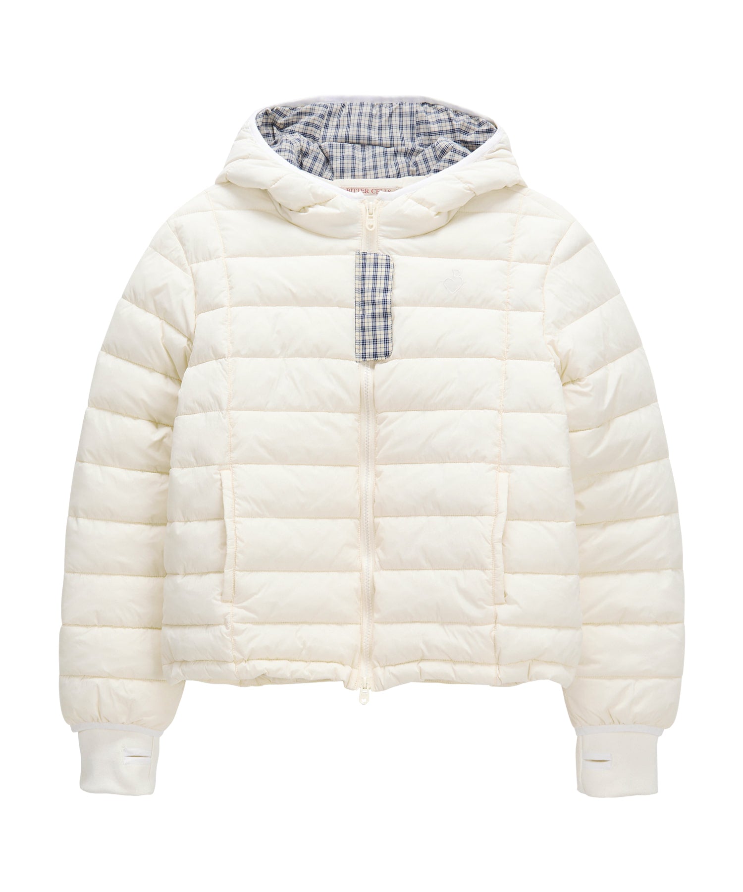Bitter Cells Hood Check Light Puffer Jacket
